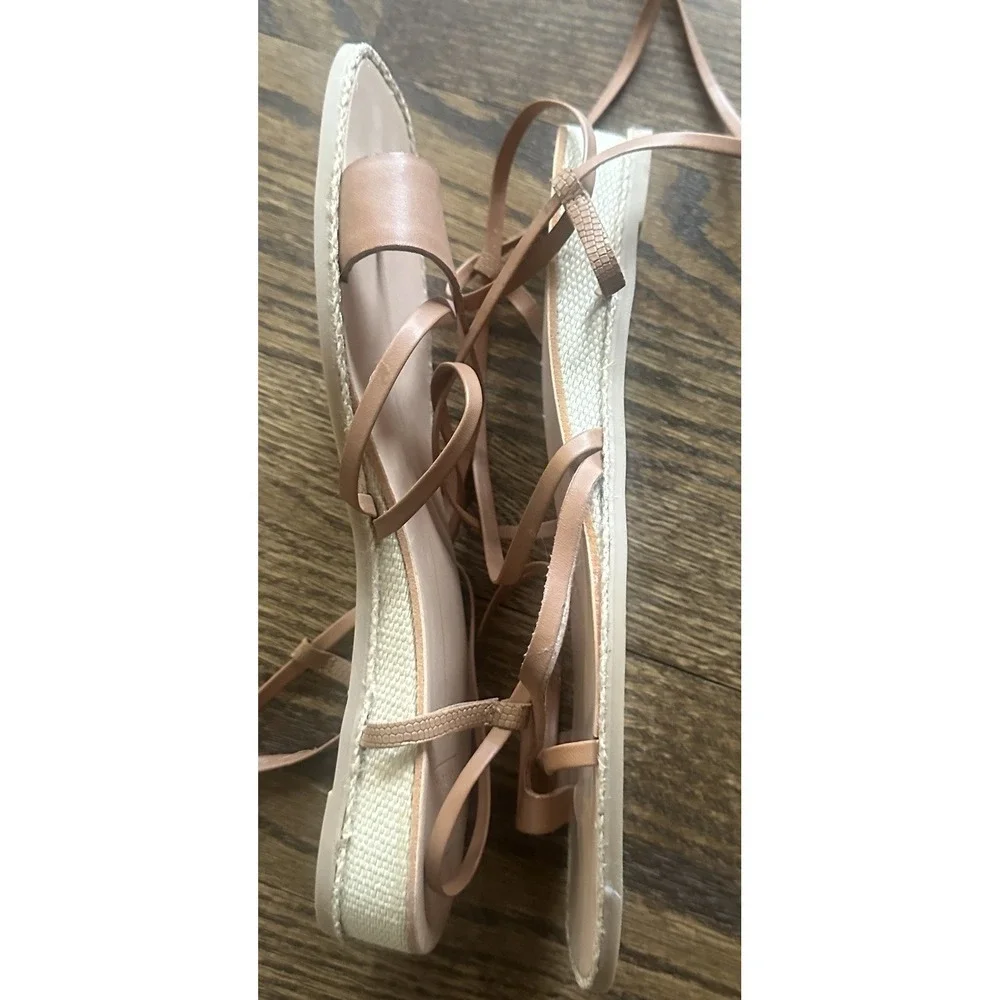 Dolce Vita Patli Strappy Lace Up Wedge Sandals Natural Stella Beige Womens 8.5
